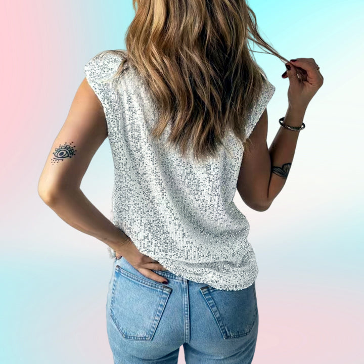 Damer Elegant Crop-Top med strukturerad design och vid skärning Mirla-Eva Jonsson