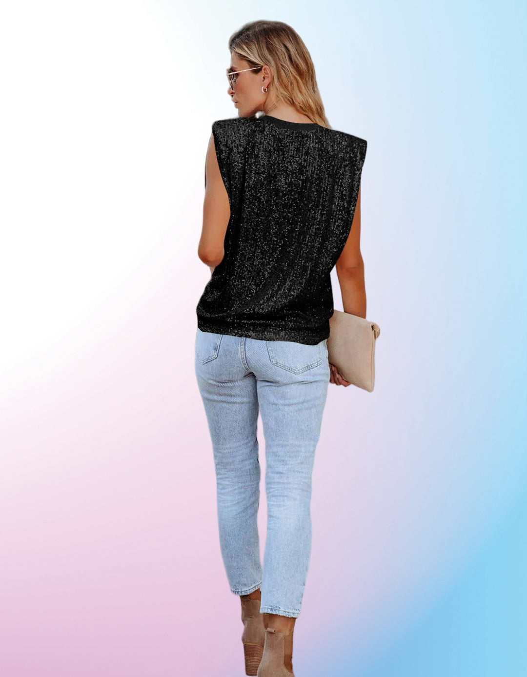 Damer Elegant Crop-Top med strukturerad design och vid skärning Mirla-Eva Jonsson