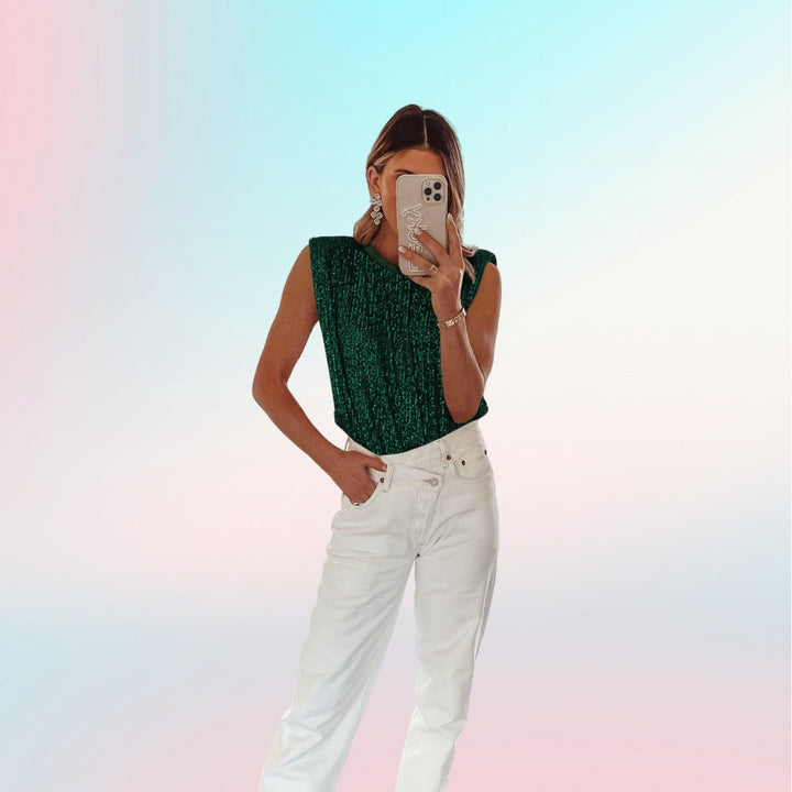 Damer Elegant Crop-Top med strukturerad design och vid skärning Mirla-Eva Jonsson