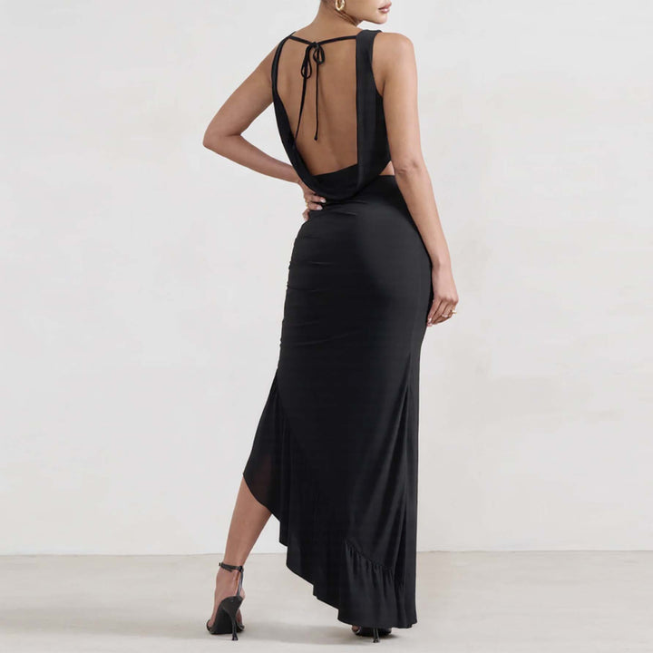 Damer Elegant Crop-Top och Maxi-Kjol Set med hög slits Mirla-Eva Jonsson