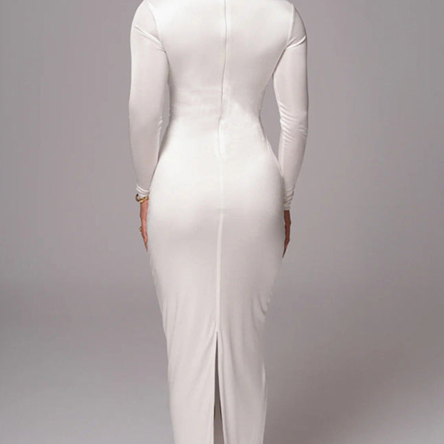 Damer Elegant Cut-Out Maxiklänning med djup V-ringning och framhävt midjesnitt Eva Jonsson-Eva Jonsson