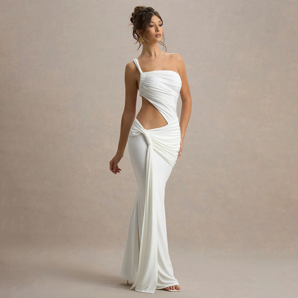 Damer Elegant Cut-Out Miniklänning med asymmetrisk design och rynkor Mirla-Eva Jonsson