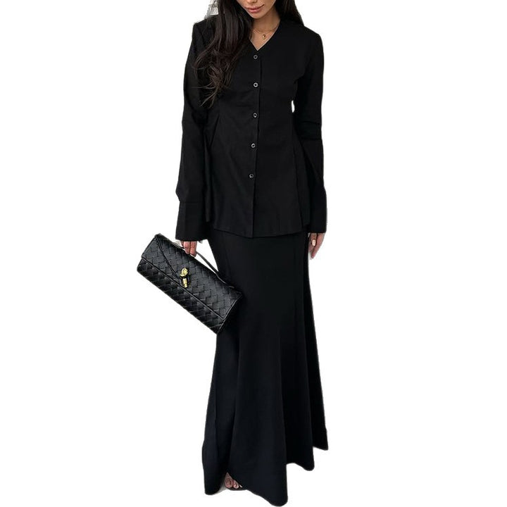 Damer Elegant Deux-Pieces-Set med svängande överdel och golvlång kjol Mirla-Eva Jonsson