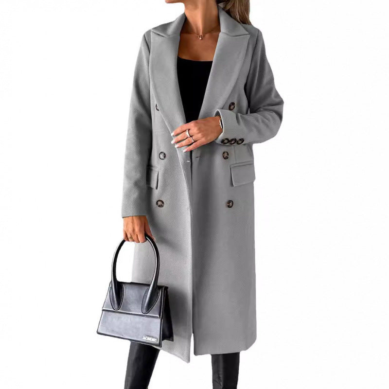 Damer Elegant Dubbelknäppt Kappa med högmodern passform Eva Jonsson-Eva Jonsson