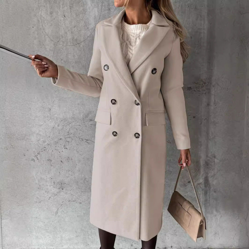 Damer Elegant Dubbelknäppt Kappa med högmodern passform Eva Jonsson-Eva Jonsson