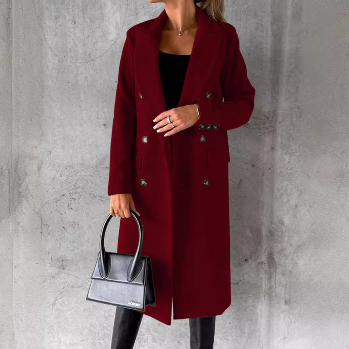 Damer Elegant Dubbelknäppt Kappa med högmodern passform Eva Jonsson-Eva Jonsson