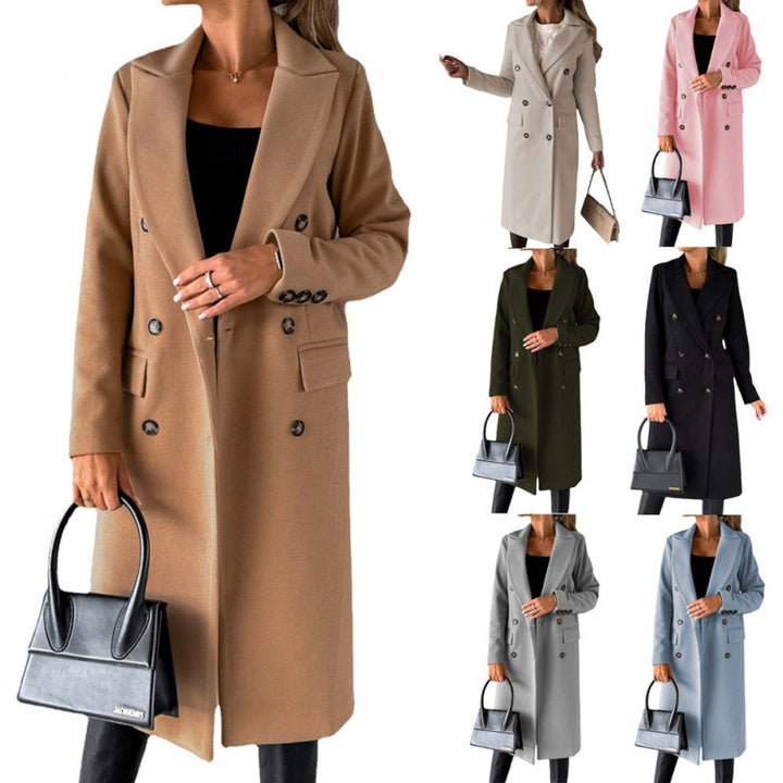 Damer Elegant Dubbelknäppt Kappa med högmodern passform Eva Jonsson-Eva Jonsson
