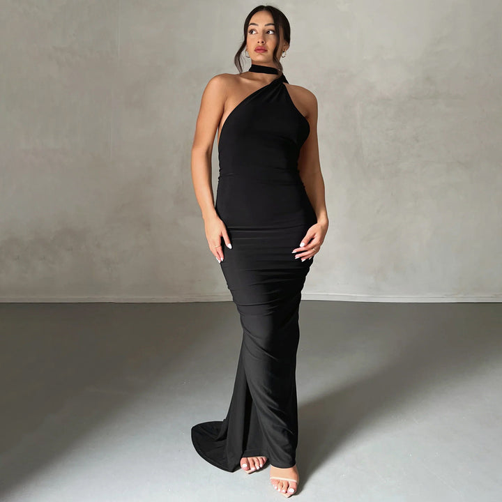 Damer Elegant En-axlad Maxiklänning med figurformad silhuett Mirla-Eva Jonsson