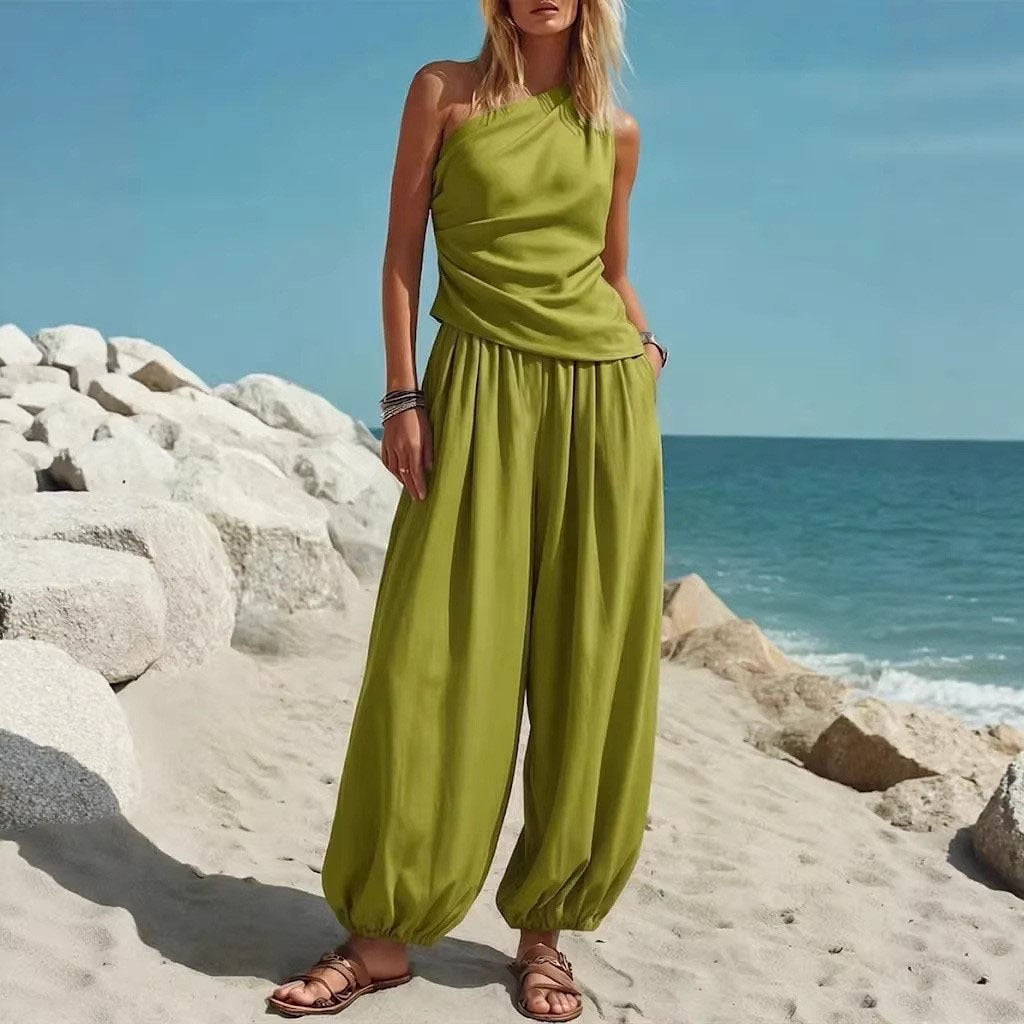 Damer Elegant En-dels-outfit med Flödande Snitt och En-axel-design Mirla-Eva Jonsson