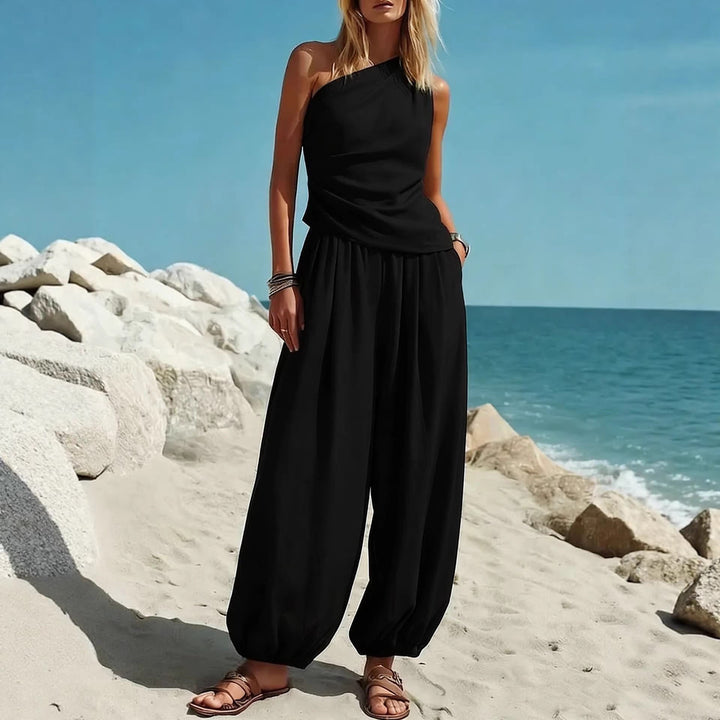 Damer Elegant En-dels-outfit med Flödande Snitt och En-axel-design Mirla-Eva Jonsson