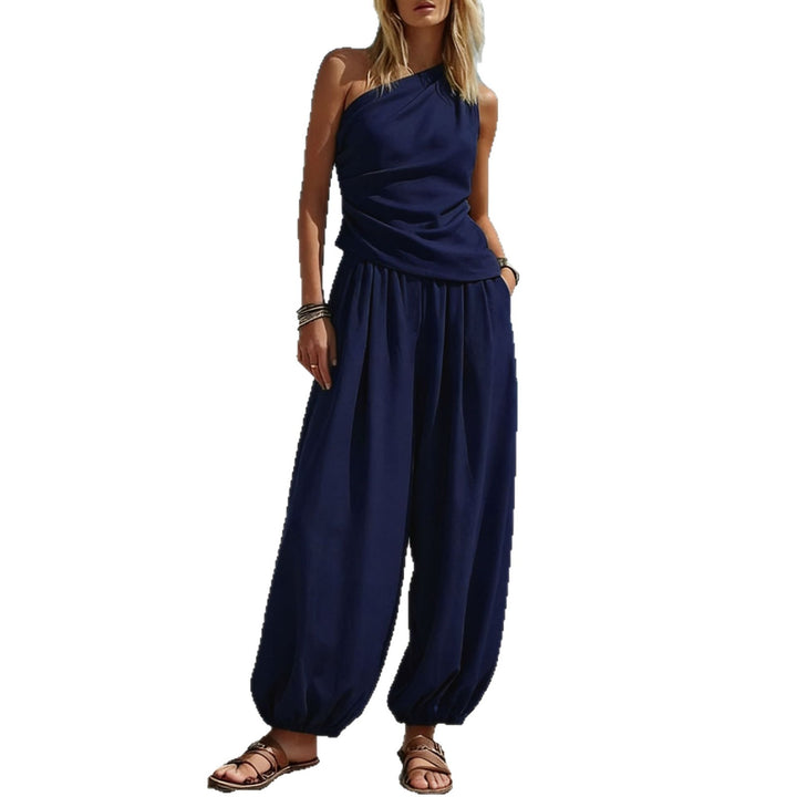 Damer Elegant En-dels-outfit med Flödande Snitt och En-axel-design Mirla-Eva Jonsson
