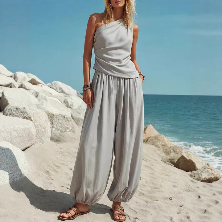 Damer Elegant En-dels-outfit med Flödande Snitt och En-axel-design Mirla-Eva Jonsson