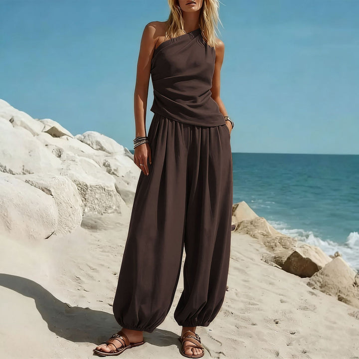 Damer Elegant En-dels-outfit med Flödande Snitt och En-axel-design Mirla-Eva Jonsson