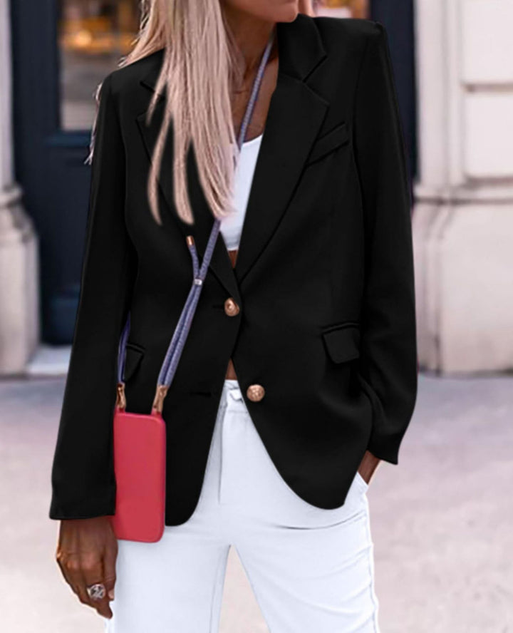 Damer Elegant Enknäppt Blazer med gyllene knappar och figursydd snitt Mirla-Eva Jonsson