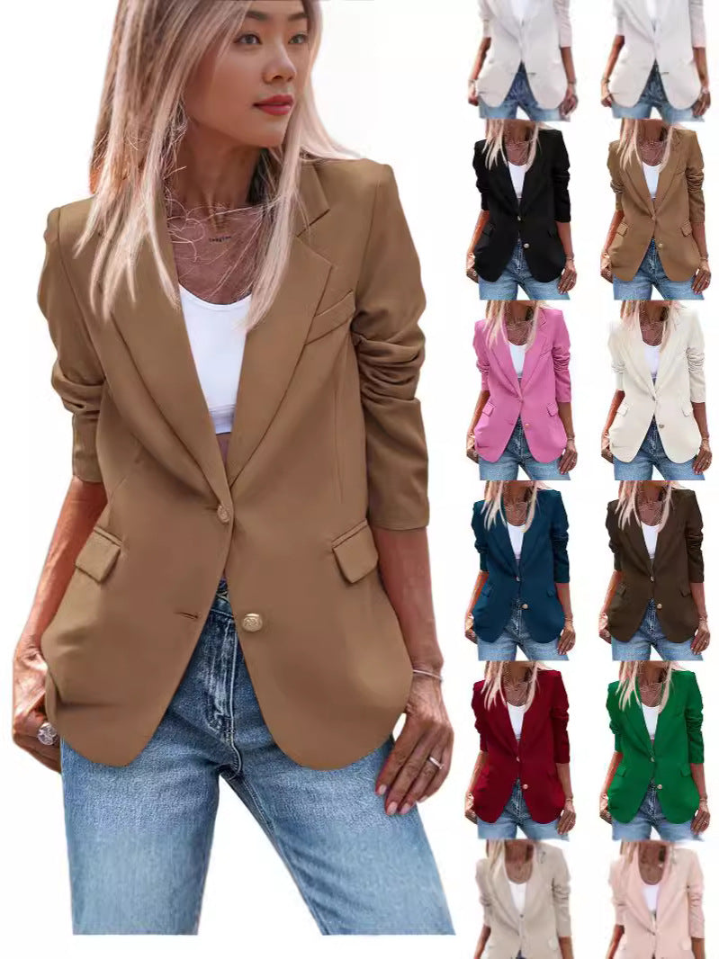 Damer Elegant Enknäppt Blazer med gyllene knappar och figursydd snitt Mirla-Eva Jonsson