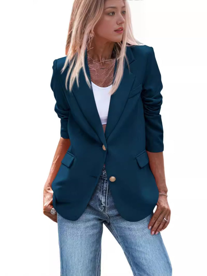 Damer Elegant Enknäppt Blazer med gyllene knappar och figursydd snitt Mirla-Eva Jonsson