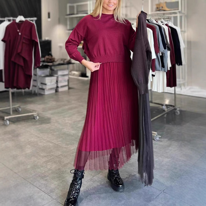 Damer Elegant Fållkjol- och Tröja Set Mirla-Eva Jonsson