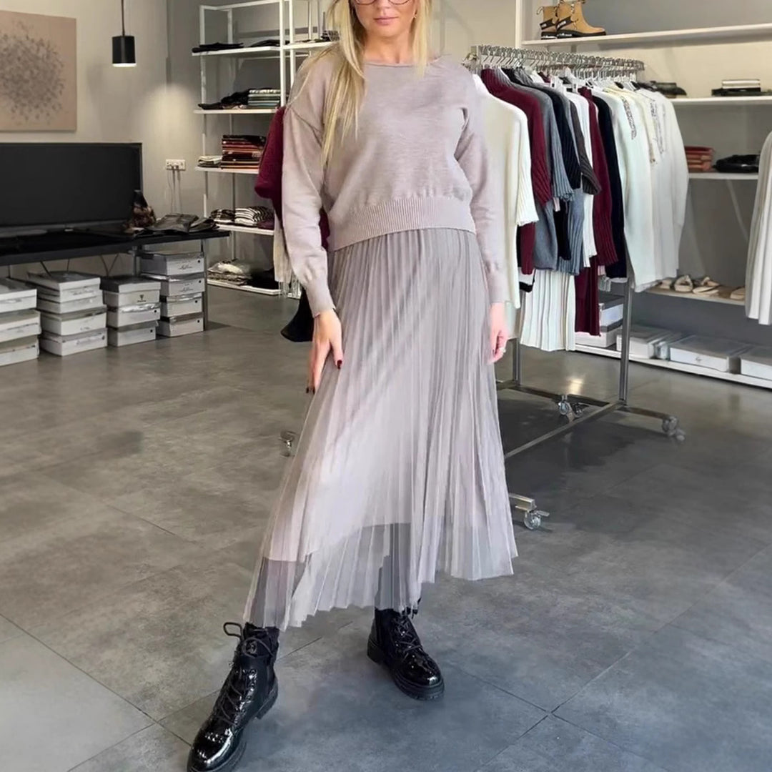 Damer Elegant Fållkjol- och Tröja Set Mirla-Eva Jonsson