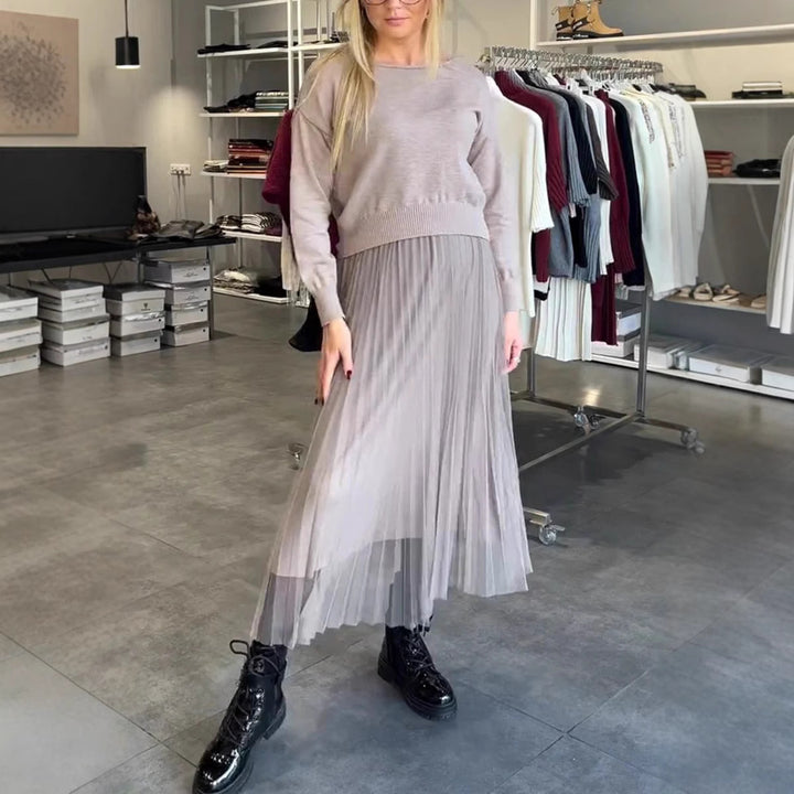 Damer Elegant Fållkjol- och Tröja Set Mirla-Eva Jonsson