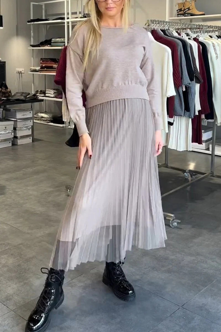 Damer Elegant Fållkjol- och Tröja Set Mirla-Eva Jonsson