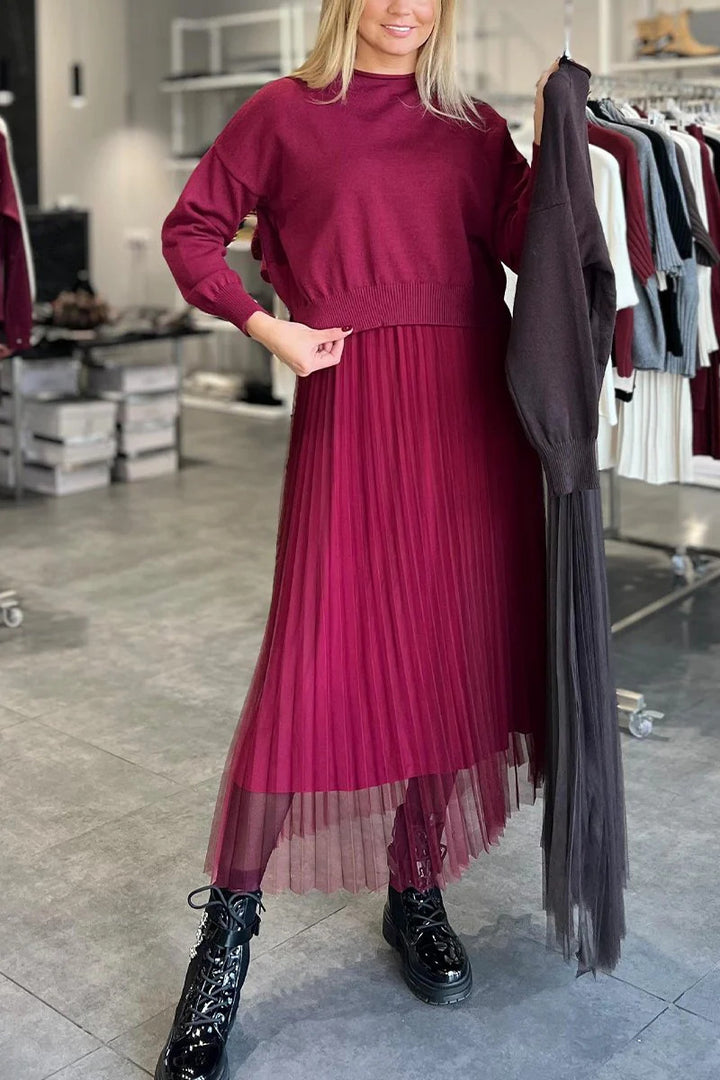 Damer Elegant Fållkjol- och Tröja Set Mirla-Eva Jonsson