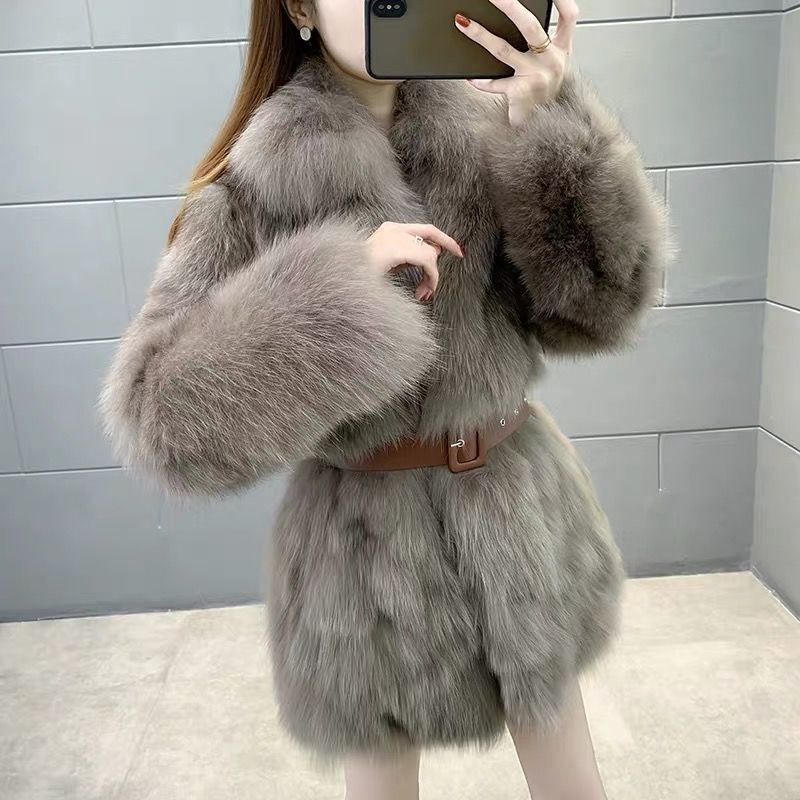 Damer Elegant Faux Fur Jacka Mirla-Eva Jonsson