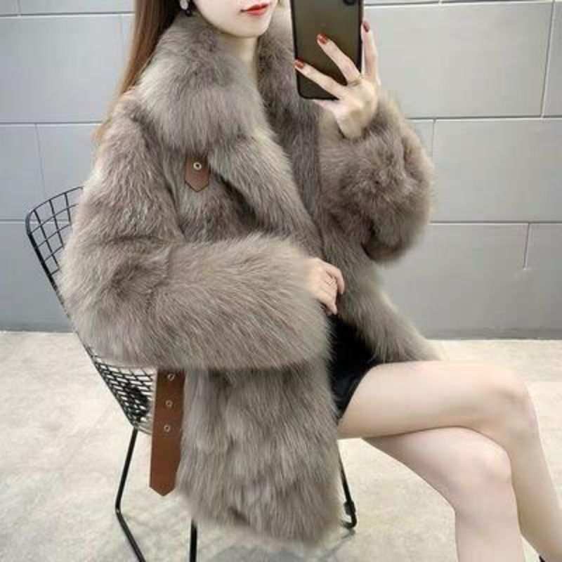Damer Elegant Faux Fur Jacka Mirla-Eva Jonsson