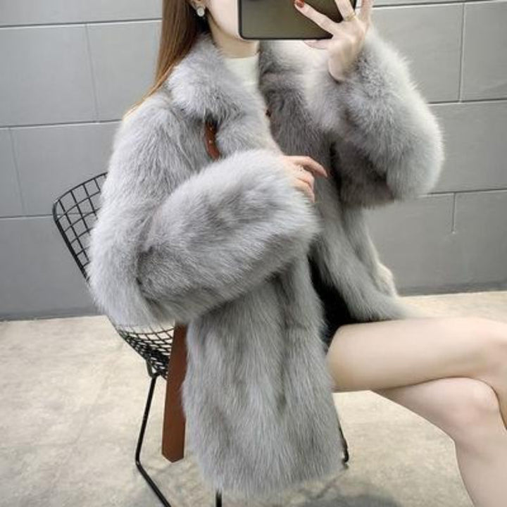 Damer Elegant Faux Fur Jacka Mirla-Eva Jonsson