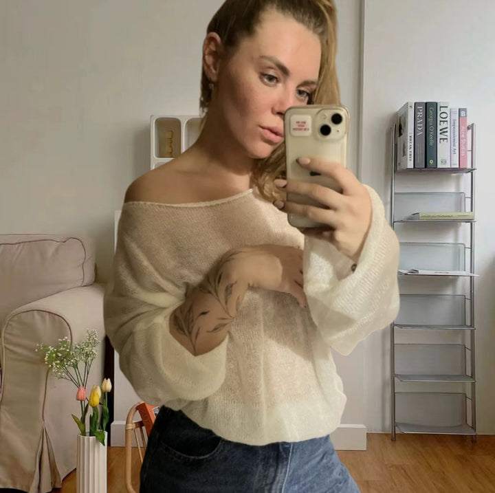 Damer Elegant Finstricktröja med avslappnad passform och rund halsringning Eva Jonsson-Eva Jonsson