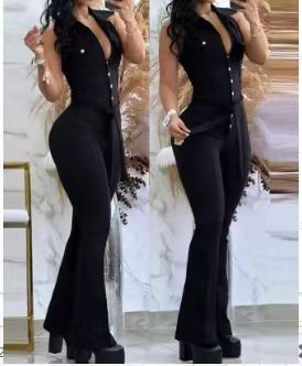 Damer Elegant Flared Jumpsuit med knappdetaljer Mirla-Eva Jonsson