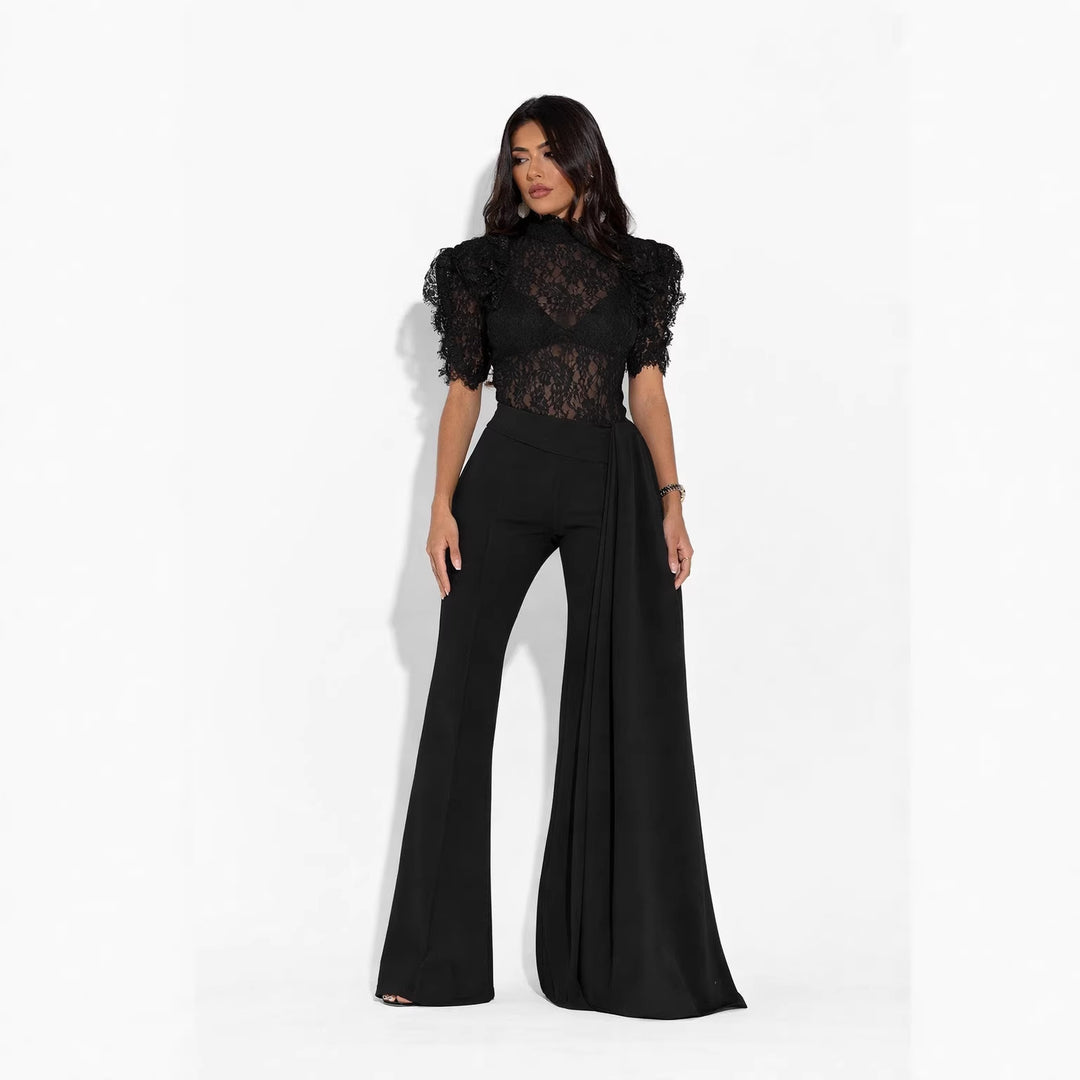Damer Elegant Flared-byxor med sidodraperingseffekt Mirla-Eva Jonsson