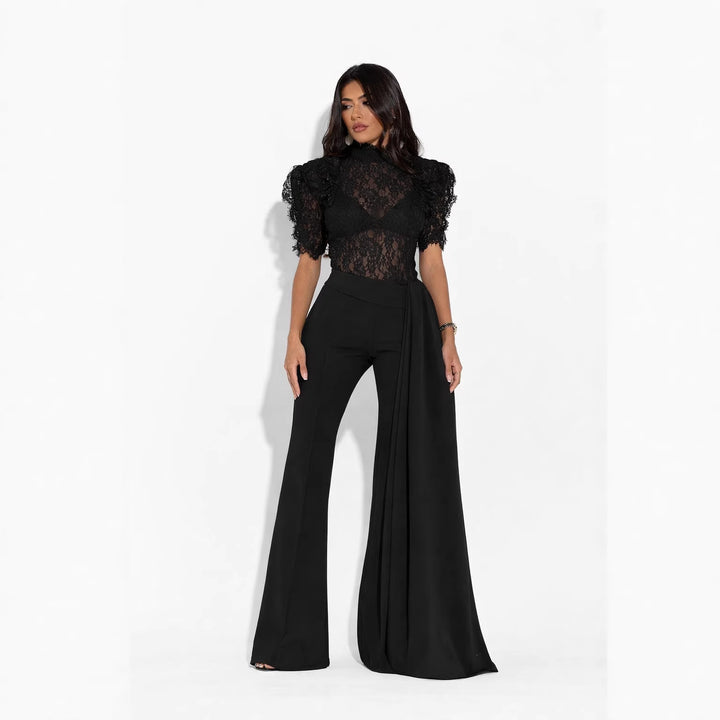 Damer Elegant Flared-byxor med sidodraperingseffekt Mirla-Eva Jonsson