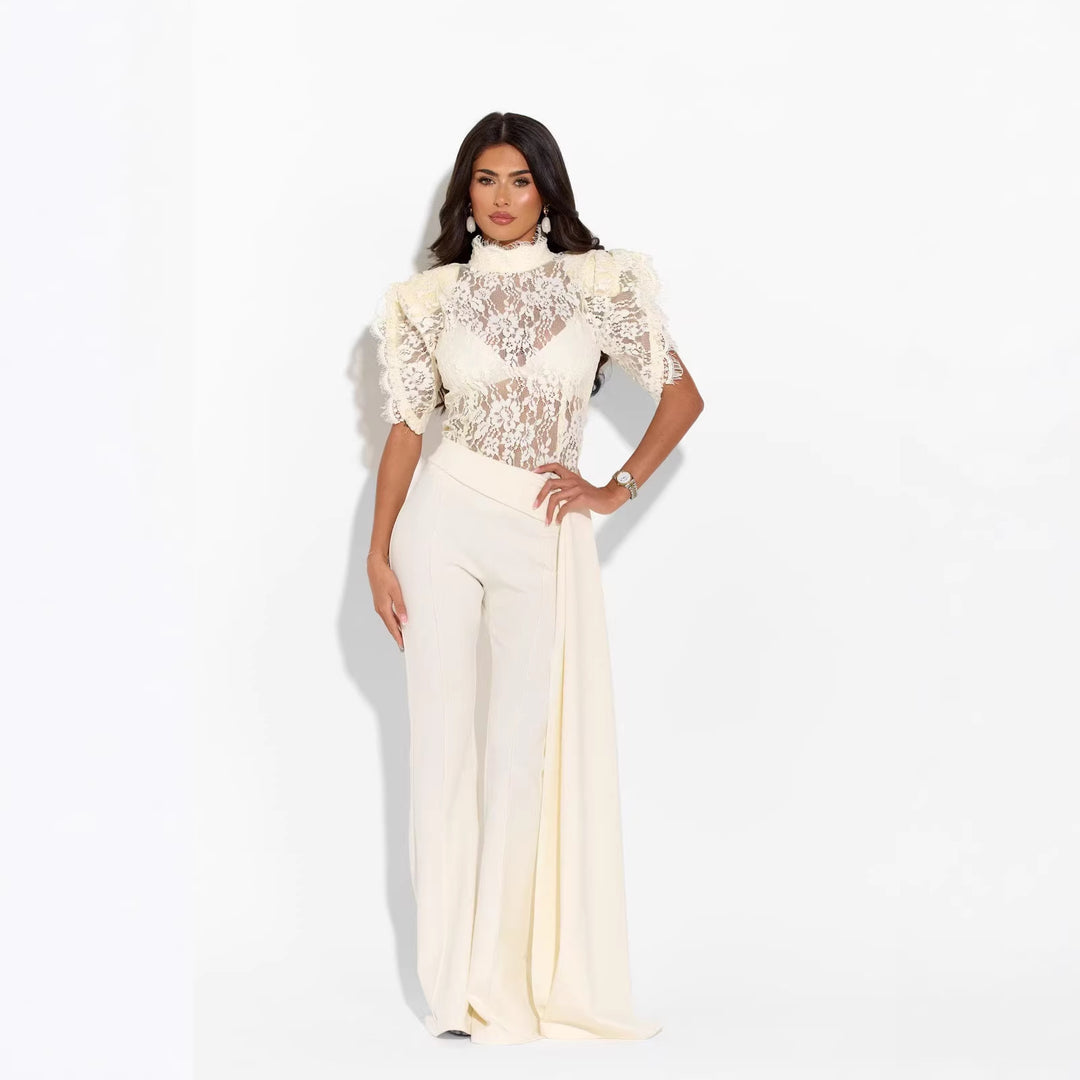 Damer Elegant Flared-byxor med sidodraperingseffekt Mirla-Eva Jonsson