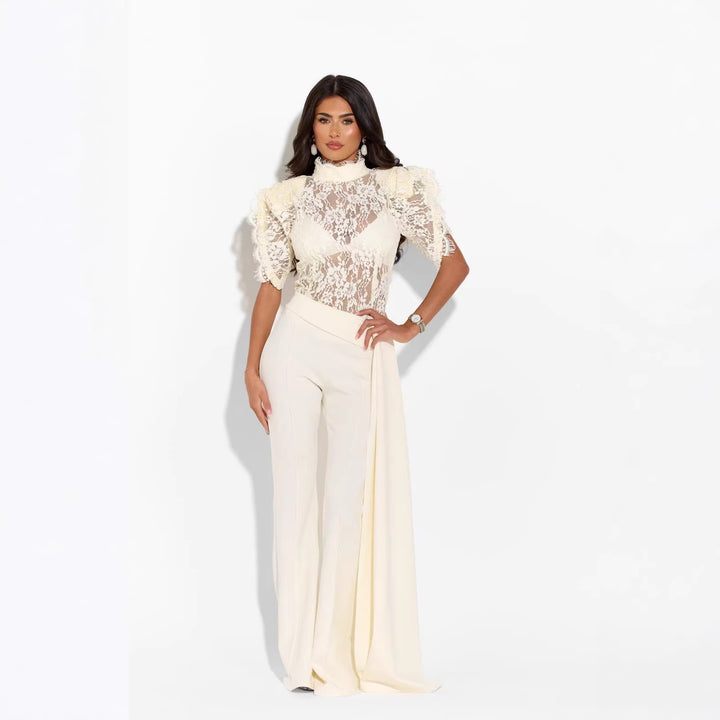 Damer Elegant Flared-byxor med sidodraperingseffekt Mirla-Eva Jonsson