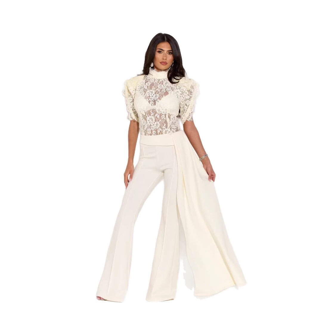 Damer Elegant Flared-byxor med sidodraperingseffekt Mirla-Eva Jonsson
