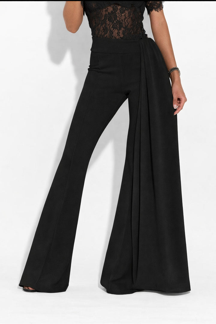Damer Elegant Flared-byxor med sidodraperingseffekt Mirla-Eva Jonsson