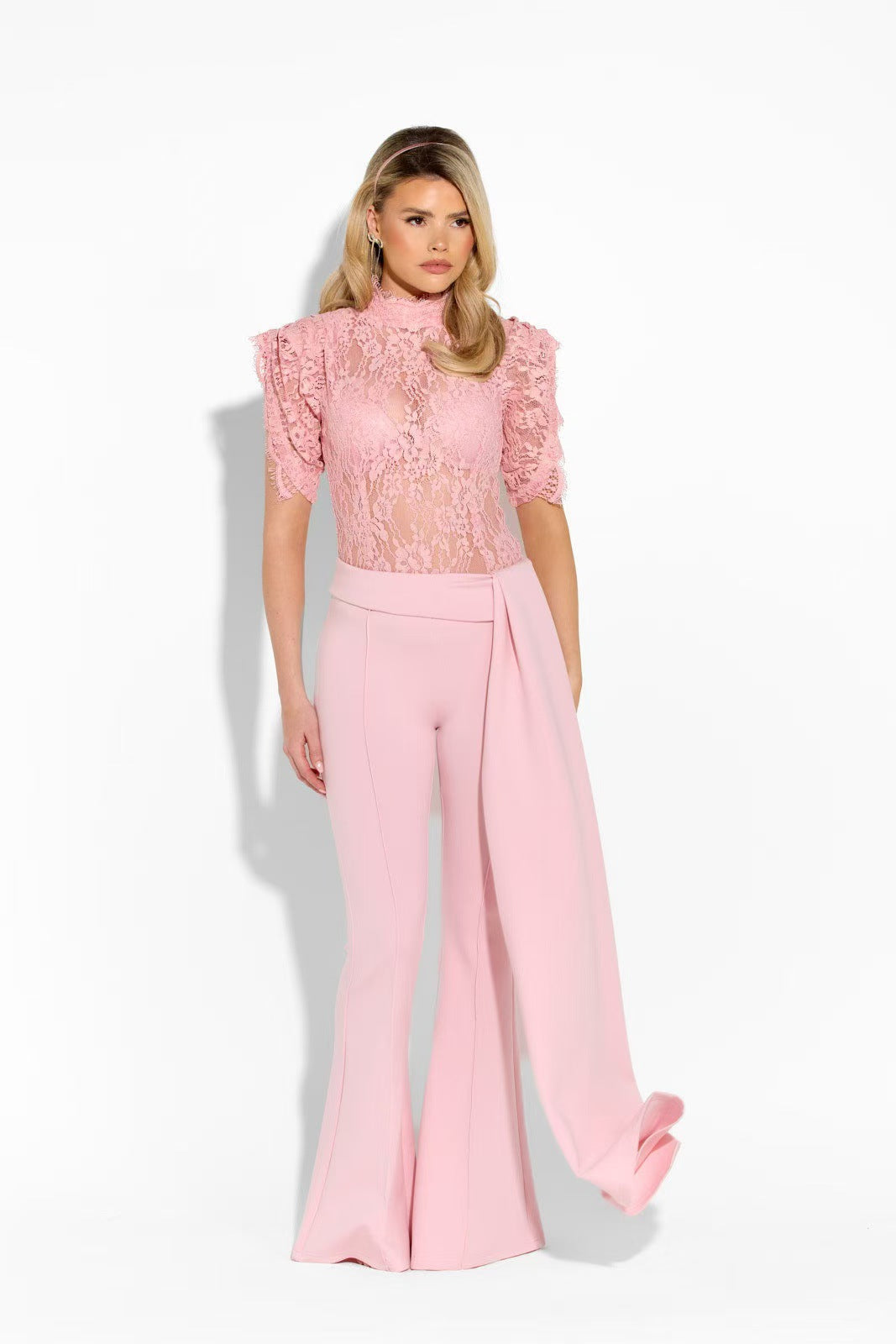Damer Elegant Flared-byxor med sidodraperingseffekt Mirla-Eva Jonsson