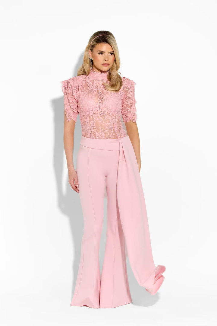 Damer Elegant Flared-byxor med sidodraperingseffekt Mirla-Eva Jonsson