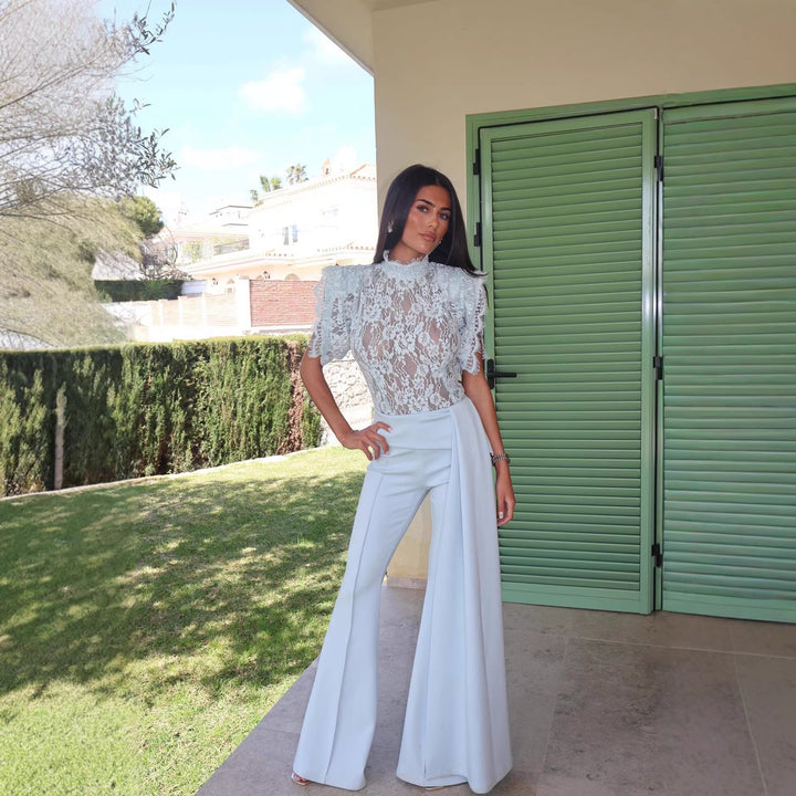 Damer Elegant Flared-byxor med sidodraperingseffekt Mirla-Eva Jonsson