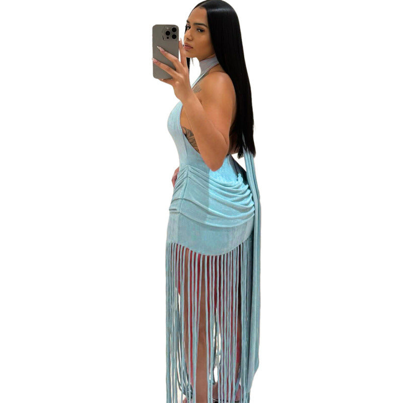 Damer Elegant Fransar-Bodycon-klänning med Ståkrage Mirla-Eva Jonsson