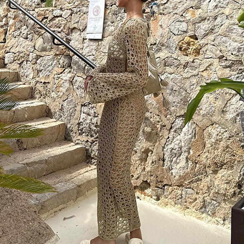 Damer Elegant Häkellångklänning med vid passform och fina detaljer Mirla-Eva Jonsson