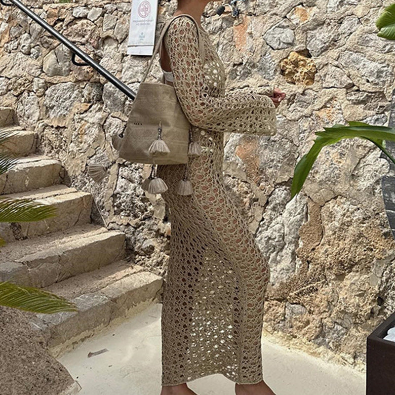 Damer Elegant Häkellångklänning med vid passform och fina detaljer Mirla-Eva Jonsson