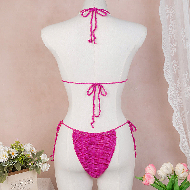 Damer Elegant Häkla Bikini-set med florala applikationer Mirla-Eva Jonsson