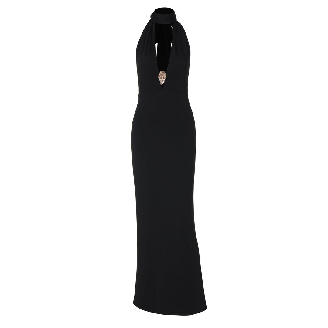 Damer Elegant Halter-Maxikjol med förförisk utskärning Mirla-Eva Jonsson