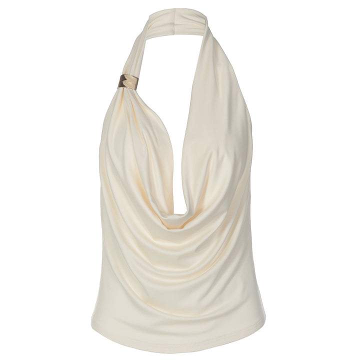 Damer Elegant Halterneck-top med glittrande dekolltage och flödande passform Mirla-Eva Jonsson