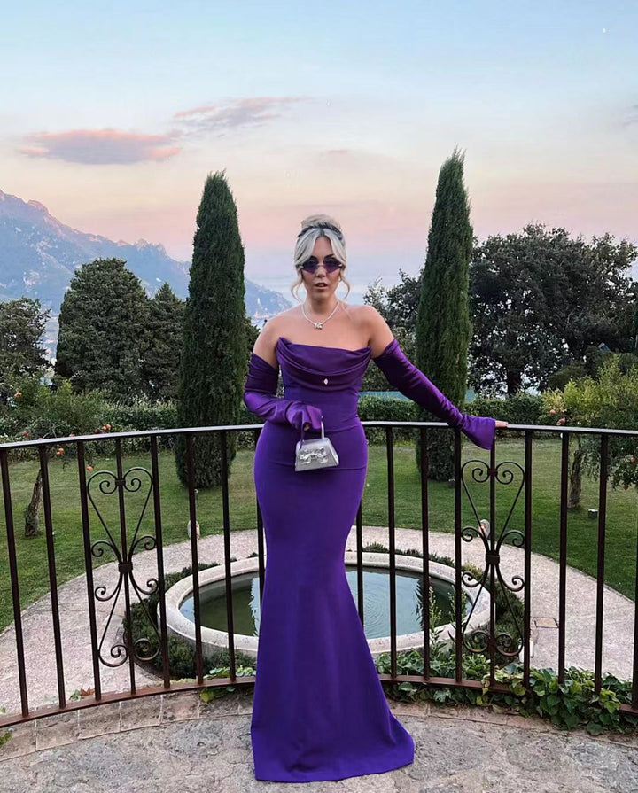 Damer Elegant Havfrue-klänning med off-shoulder design och långa ärmar Mirla-Eva Jonsson
