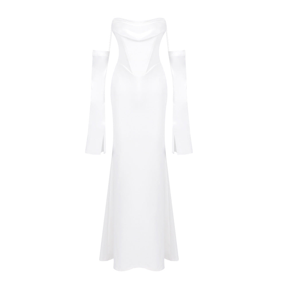 Damer Elegant Havfrue-klänning med off-shoulder design och långa ärmar Mirla-Eva Jonsson