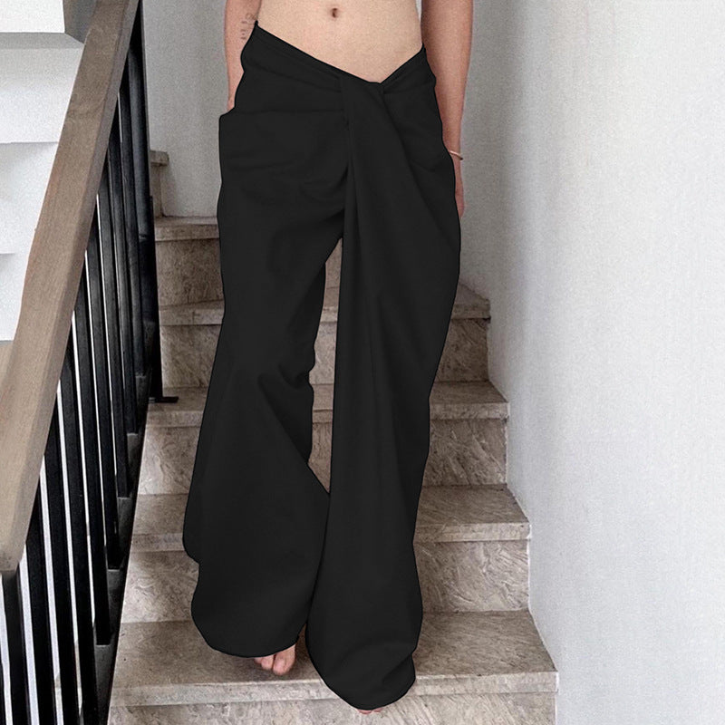 Damer Elegant Högmidjad Palazzo-byxor med Fåll Mirla-Eva Jonsson