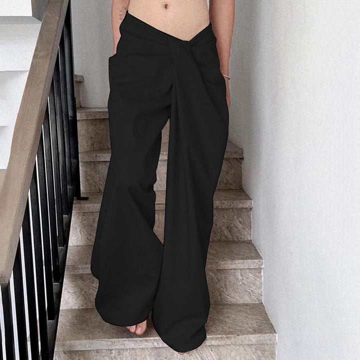 Damer Elegant Högmidjad Palazzo-byxor med Fåll Mirla-Eva Jonsson