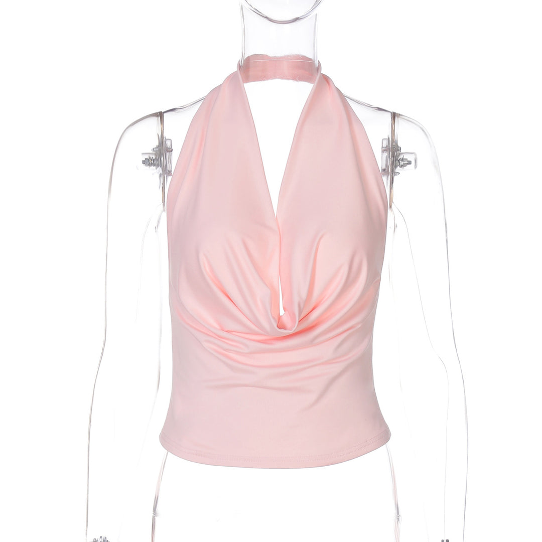 Damer Elegant Högskuren Topp med Drapering Mirla-Eva Jonsson